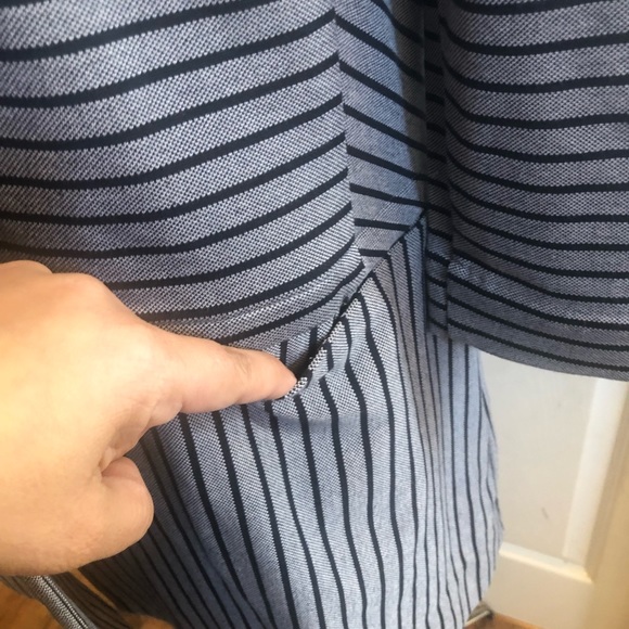 Cabi striped trench perfect “collarless car coat” jacket sz Large (B09) - Picture 9 of 16